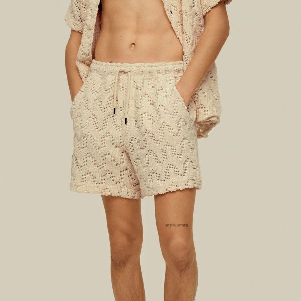 OAS Crochet Korte Broek Beige