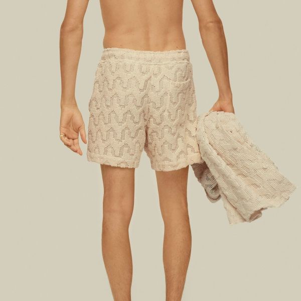 OAS Crochet Korte Broek Beige