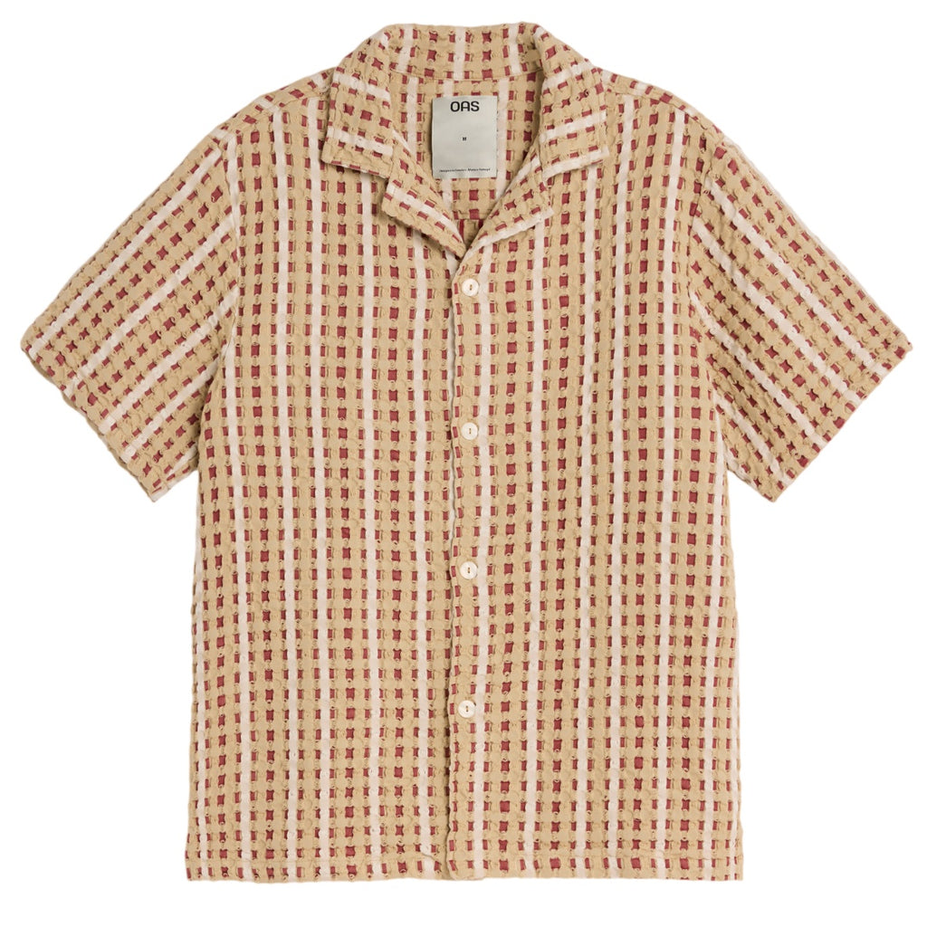 OAS Lano Cuba Overhemd Rood/Beige