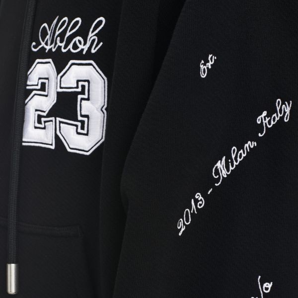 Off-White 23 Logo Skate Hoodie Zwart