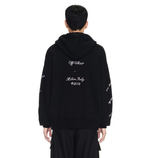 Off-White 23 Logo Skate Hoodie Zwart