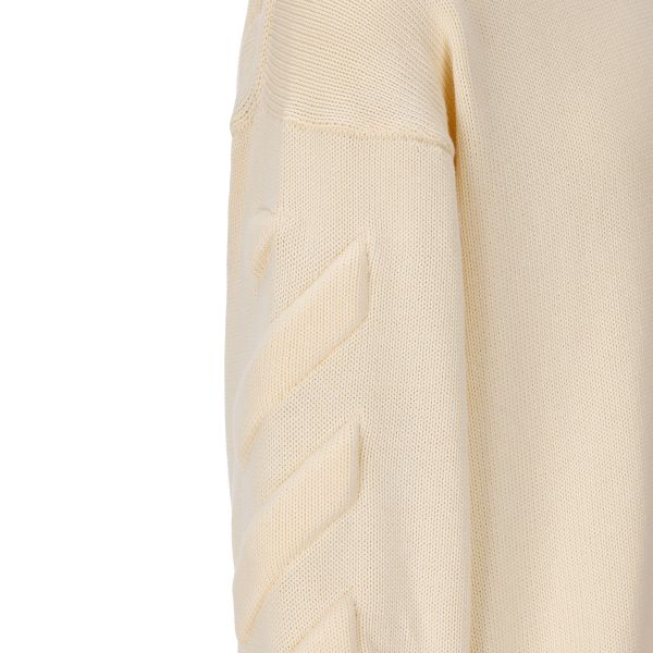 Off-White 3D Diagonal Knitted Sweater Beige