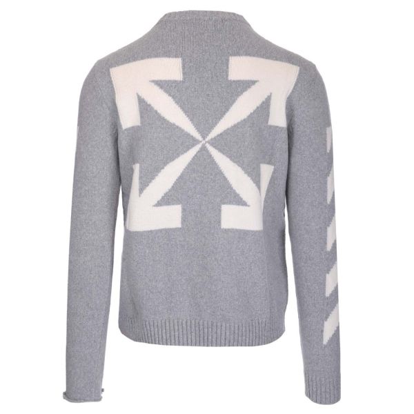 off-white arrow knitted sweater grijs 1