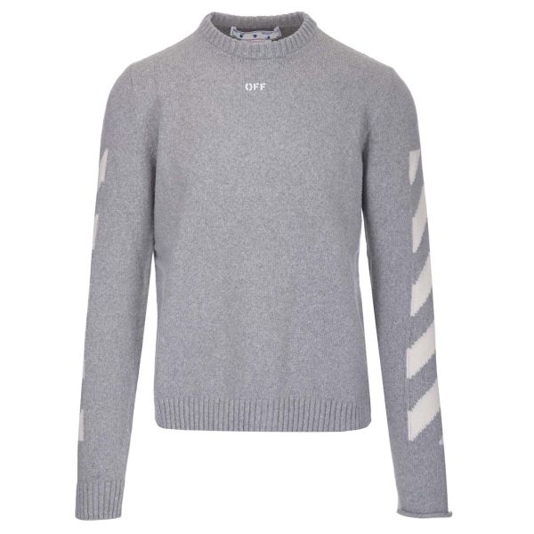 off-white arrow knitted sweater grijs 2