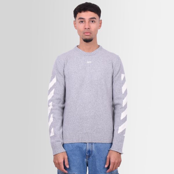 off-white arrow knitted sweater grijs 4