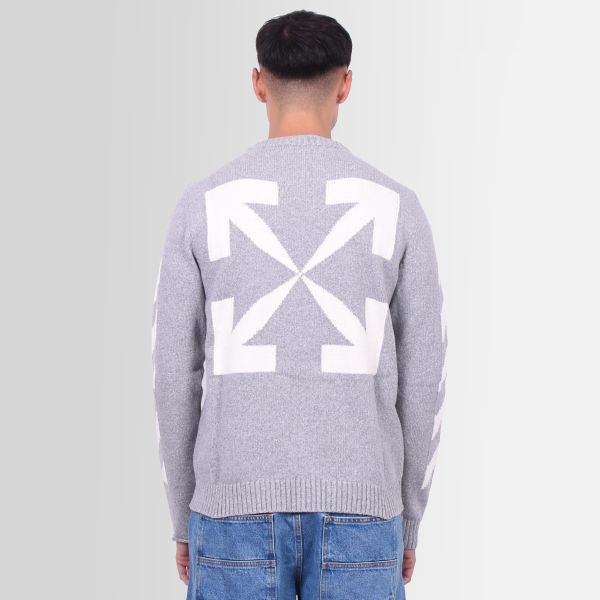 off-white arrow knitted sweater grijs 5