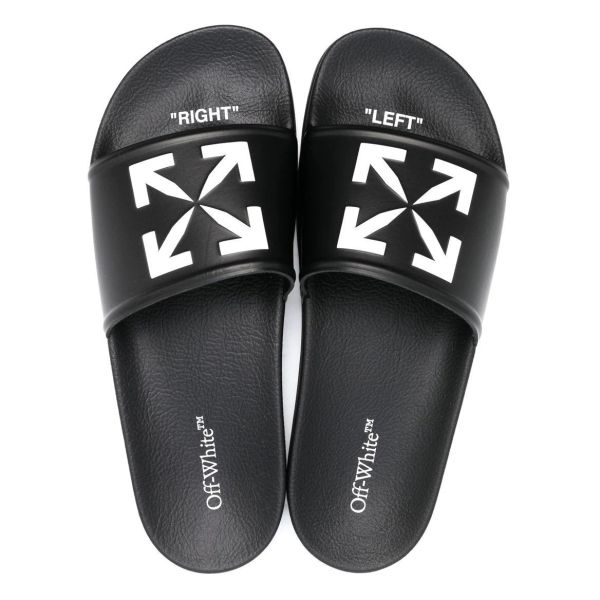 Off-White Arrow Slippers Zwart