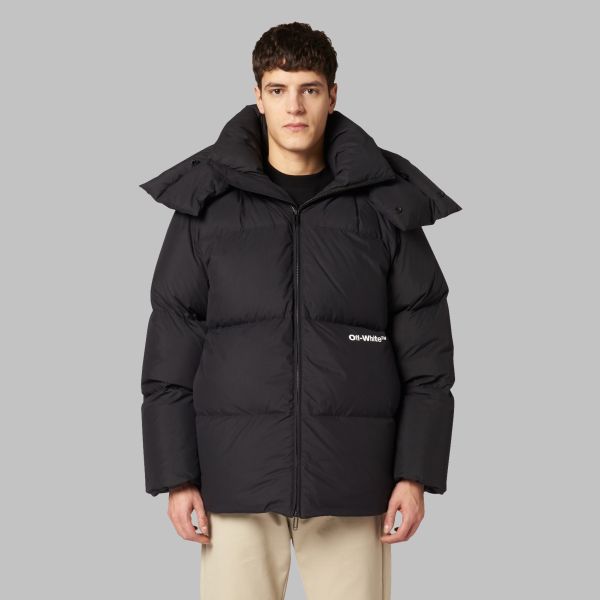 Off-White Bounce Hooded Down Puffer Zwart