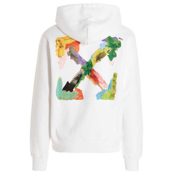 Off White Brush Arrow Hoodie Wit