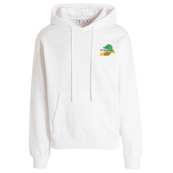 Off White Brush Arrow Hoodie Wit