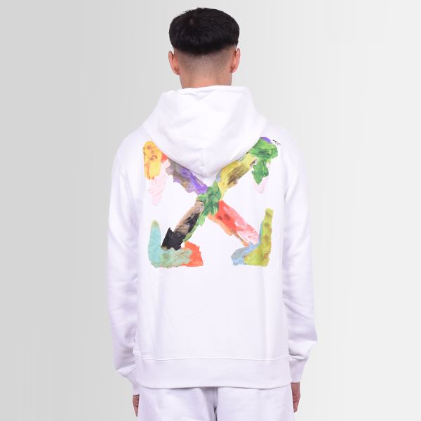 Off White Brush Arrow Hoodie Wit