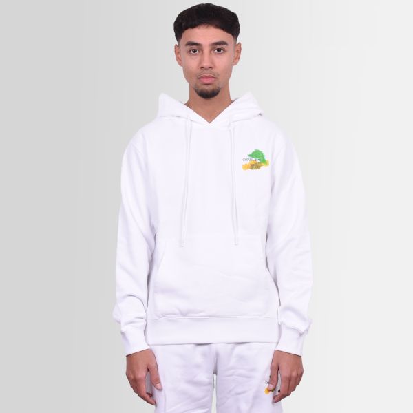 Off White Brush Arrow Hoodie Wit