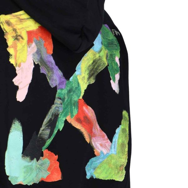 Off White Brush Arrow Hoodie Zwart