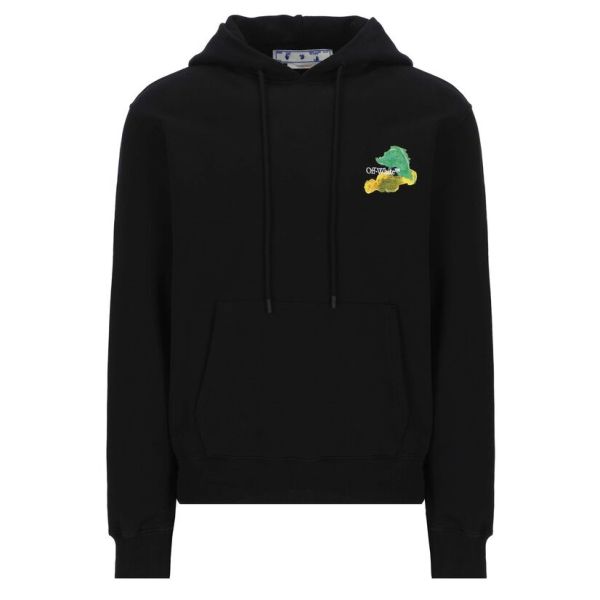 Off White Brush Arrow Hoodie Zwart