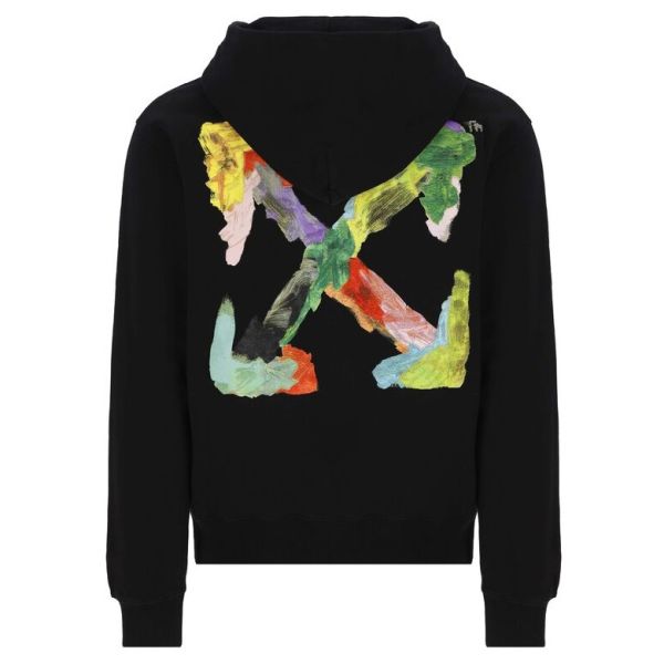 Off White Brush Arrow Hoodie Zwart