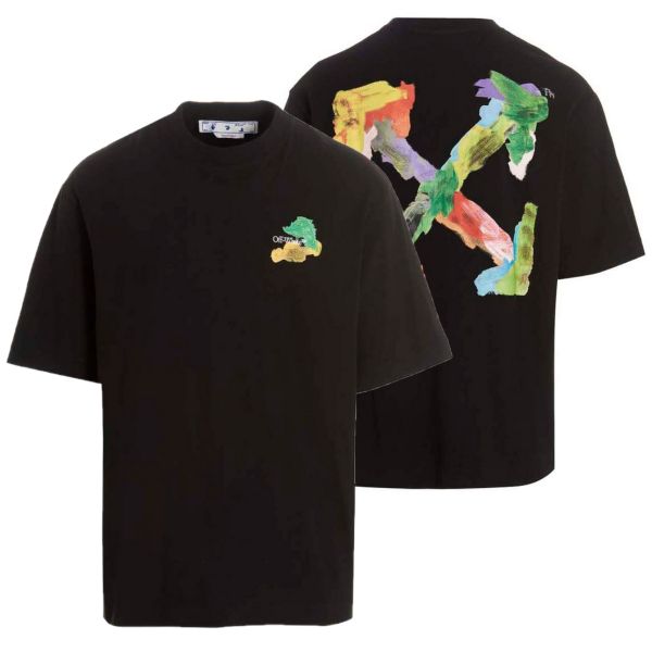 Off-White Brush Arrow Over T-shirt Zwart