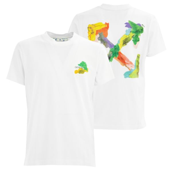 Off-White Brush Arrow Slim T-shirt Wit