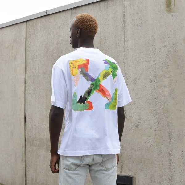 Off-White Brush Arrow Slim T-shirt Wit