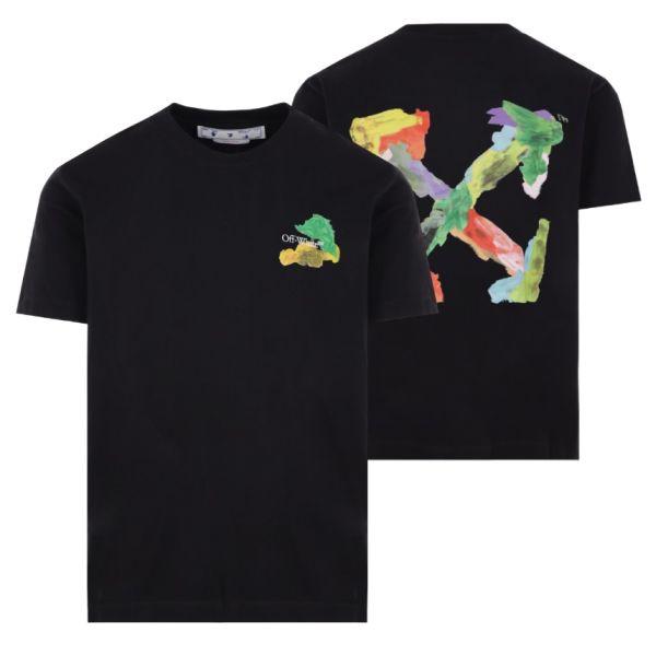 Off-White Brush Arrow Slim T-shirt Zwart