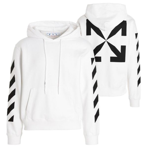 Off-White Diagonal Arrow Slim Hoodie Wit