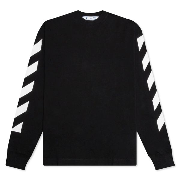 Off-White Diagonal Arrow T-shirt Lange Mouw Zwart