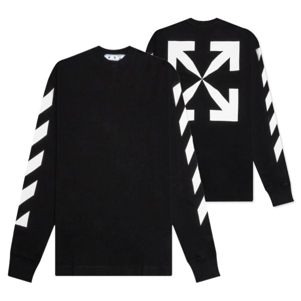 Off-White Diagonal Arrow T-shirt Lange Mouw Zwart