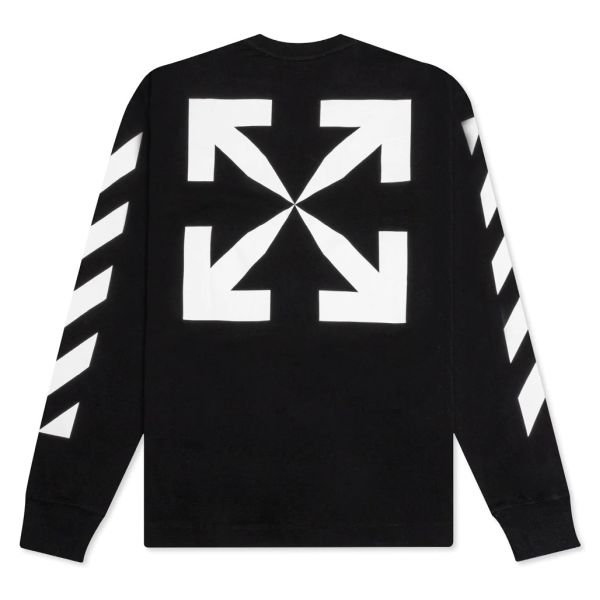 Off-White Diagonal Arrow T-shirt Lange Mouw Zwart