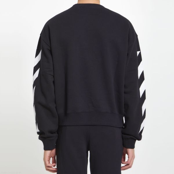 Off White Diagonal Helvetica Over Sweater Zwart
