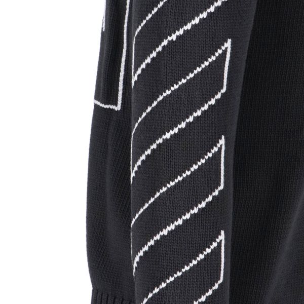 Off-White Diagonal Outline Knitted Sweater Zwart