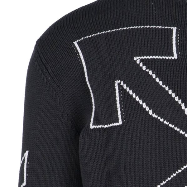 Off-White Diagonal Outline Knitted Sweater Zwart
