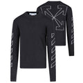 Off-White Diagonal Outline Knitted Sweater Zwart