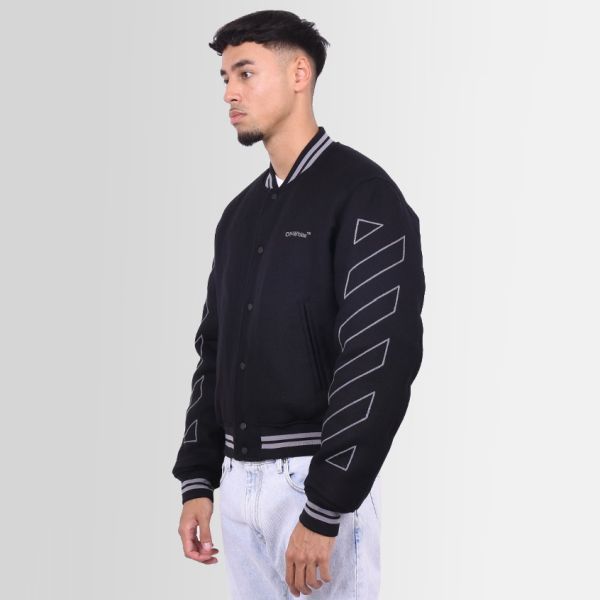 Off-White Diagonal Outline Wool Varsity Jack Zwart