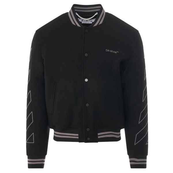 Off-White Diagonal Outline Wool Varsity Jack Zwart