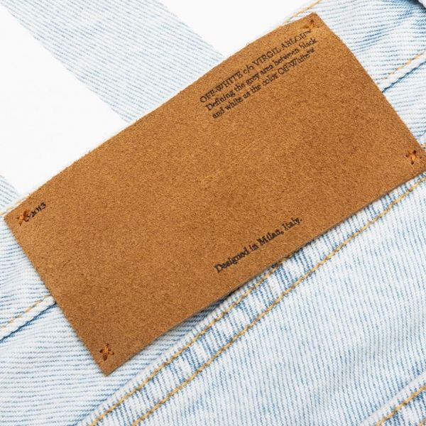 Off-White Diagonal Tab N-Arrow Slim Jeans Licht Blauw