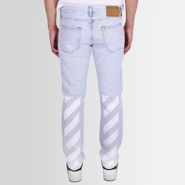 Off-White Diagonal Tab N-Arrow Slim Jeans Licht Blauw