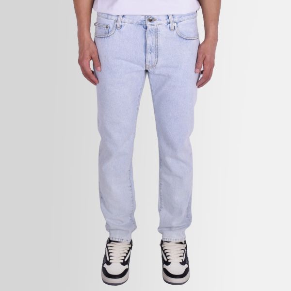 Off-White Diagonal Tab N-Arrow Slim Jeans Licht Blauw