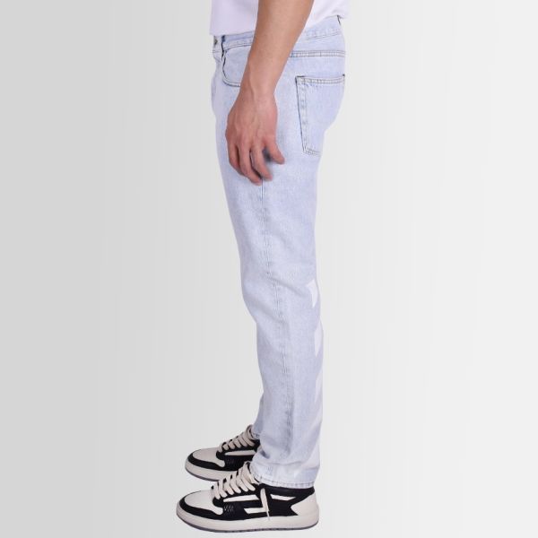 Off-White Diagonal Tab N-Arrow Slim Jeans Licht Blauw