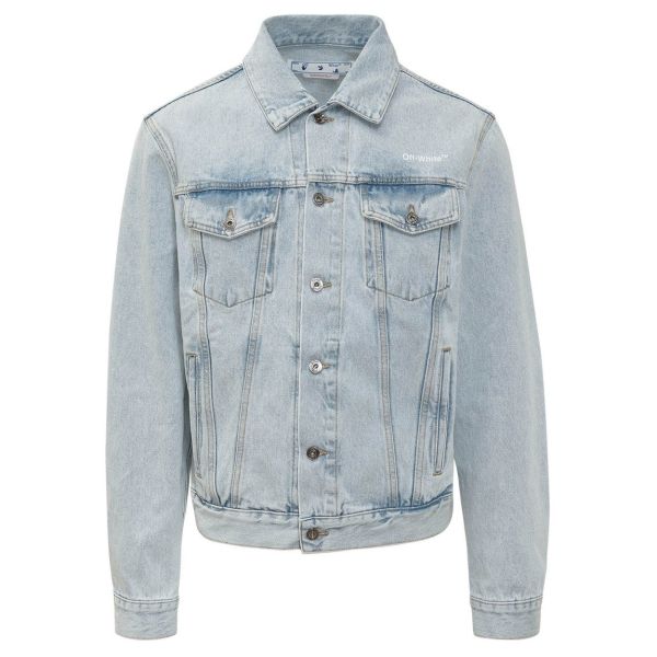 Off-White Diagonal Tab Slim Spijkerjas Licht Blauw