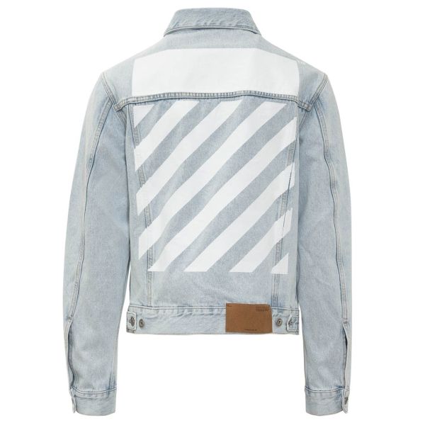 Off-White Diagonal Tab Slim Spijkerjas Licht Blauw