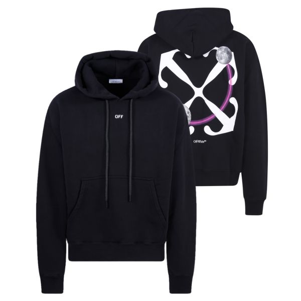 Off-White Double Moon Arrow Over Hoodie Zwart