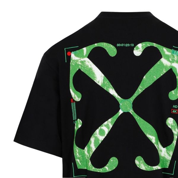 Off-White Moon Cam Arrow Skate T-shirt Zwart