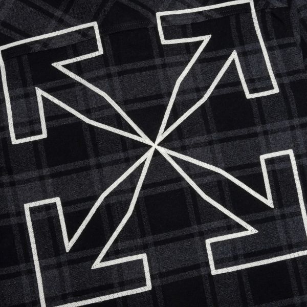 Off-White Outline Arrow Flannel Overshirt Grey/White