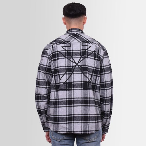 Off-White Outline Arrow Flannel Overshirt Grijs