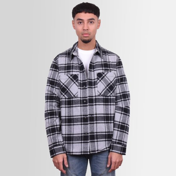 Off-White Outline Arrow Flannel Overshirt Grijs