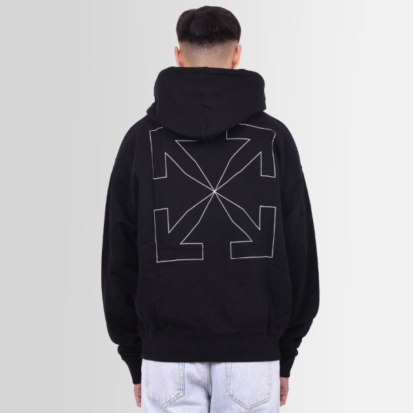 Off-White Outline Arrow Over Hoodie Zwart