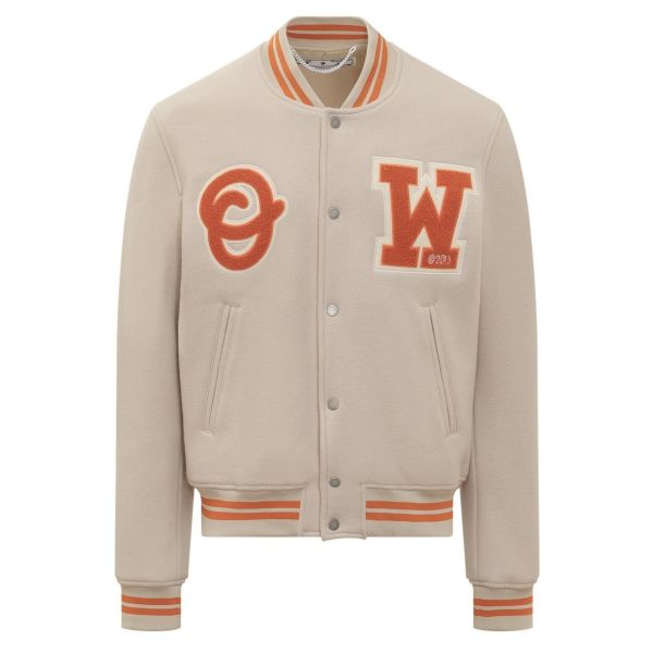 Off-White OW Patch Varsity Jack Beige