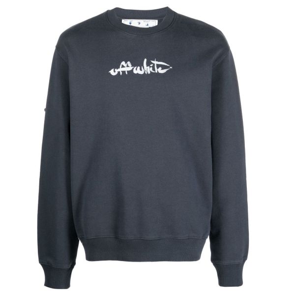 Off-White Paint Arrow Slim Sweater Navy