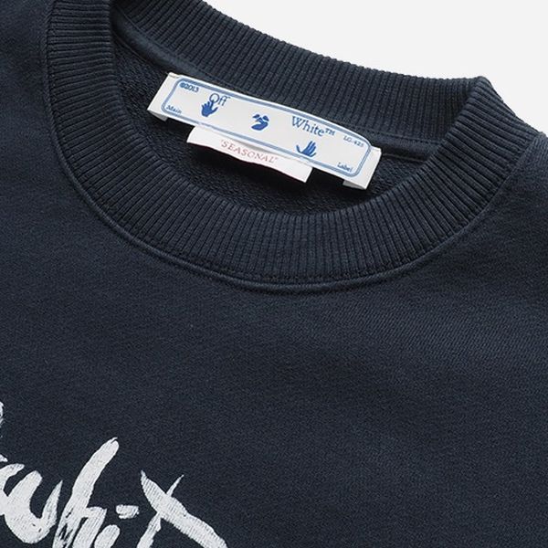 Off-White Paint Arrow Slim Sweater Navy