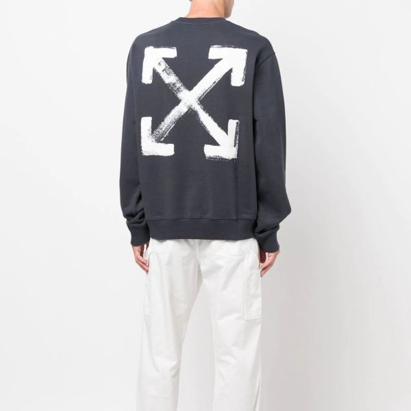 Off-White Paint Arrow Slim Sweater Navy