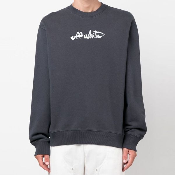 Off-White Paint Arrow Slim Sweater Navy